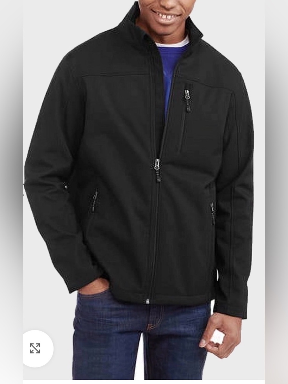 Men's Black Full-Zip Softshell Jacket